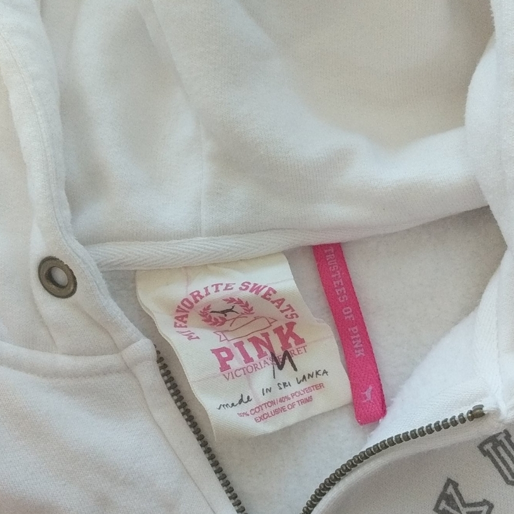 Victoria's Secret Pink med white sweatshirt/hoodie - Picture 3 of 6